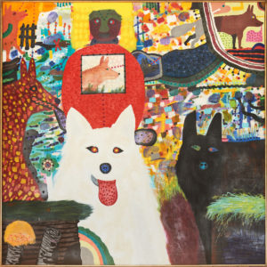 Roy De Forest, 𝘛𝘩𝘦 𝘐𝘯𝘯𝘦𝘳 𝘓𝘪𝘧𝘦, 1973, 66 3/4 × 66 3/4 inches.
