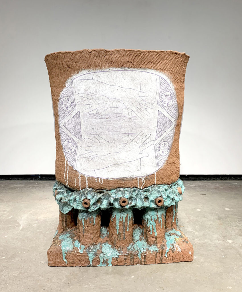 Nicki Green, The Porous Sea (Tank), 2019. Glazed earthenware. 51” x 38” x 29” Photo by Ashley Estabrook.