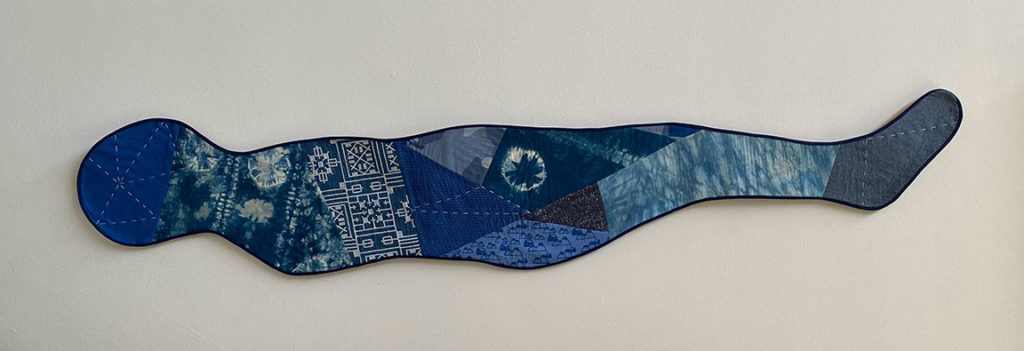 a pair of blue and white underwear